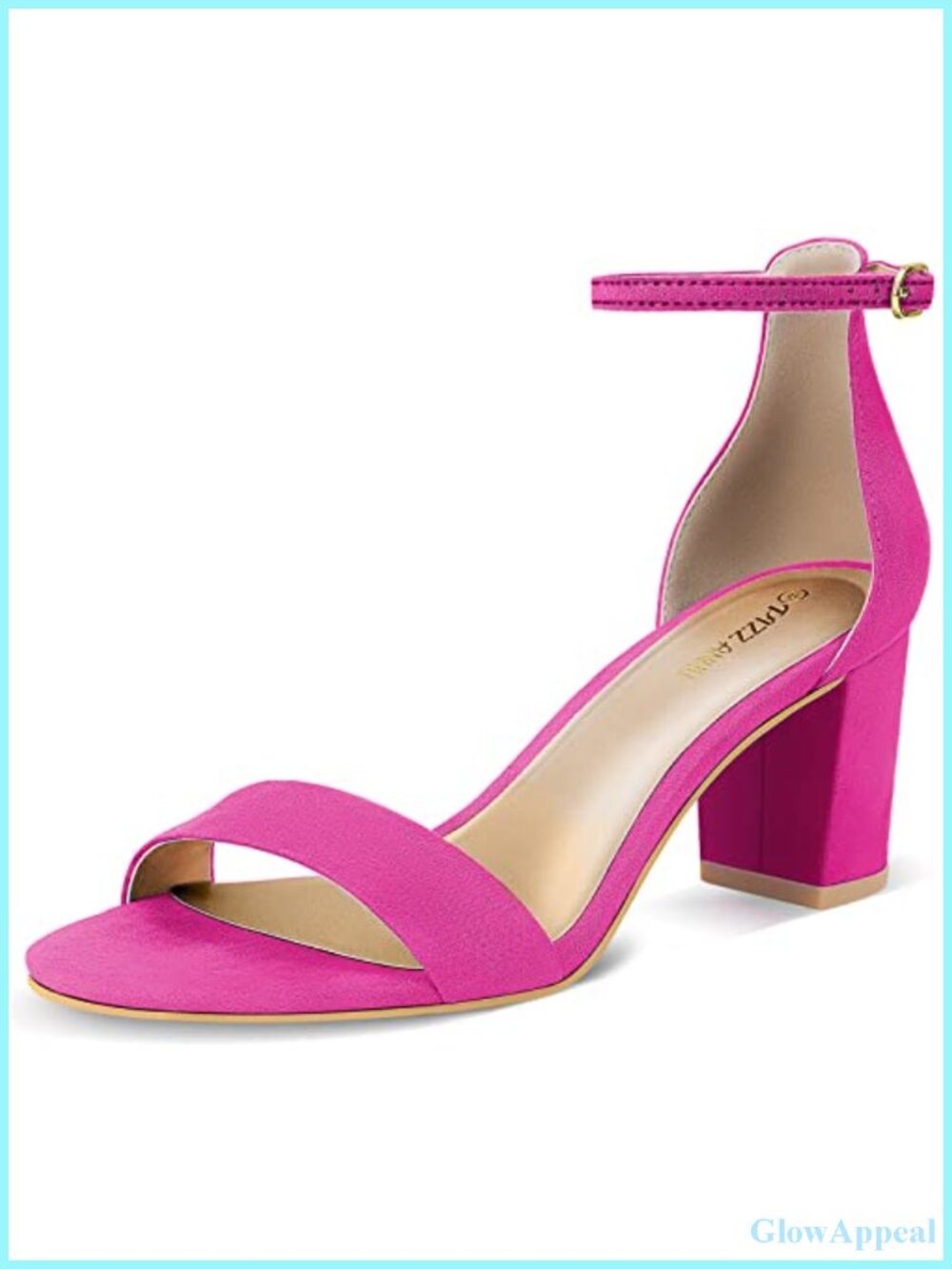 PIZZ ANNU Women's Open Toe Ankle Strap Low Block Chunky Heels Sandals Party